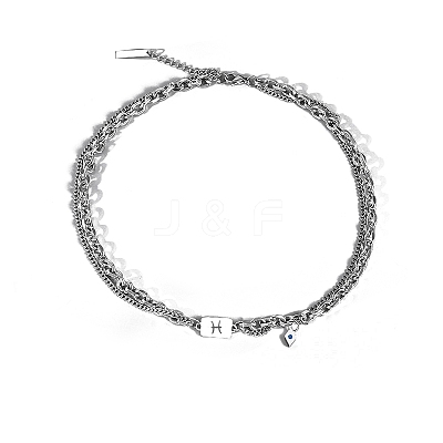 Men's Constellation Stainless Steel Necklace PW-WG28588-05-1