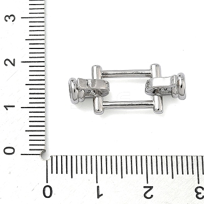 Rectangle Brass Micro Pave Clear Cubic Zirconia Fold Over Clasps KK-Z143-19P-1