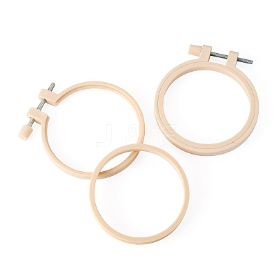 Plastic Imitation Bamboo Cross Stitch Embroidery Hoops TOOL-TADJ0001-03A-1