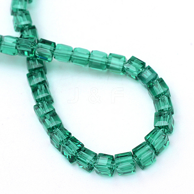 Transparent Glass Bead Strands X-GLAA-R167-4x4-01D-1