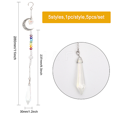 Alloy Moon Pendant Decorations HJEW-CA0001-42-1