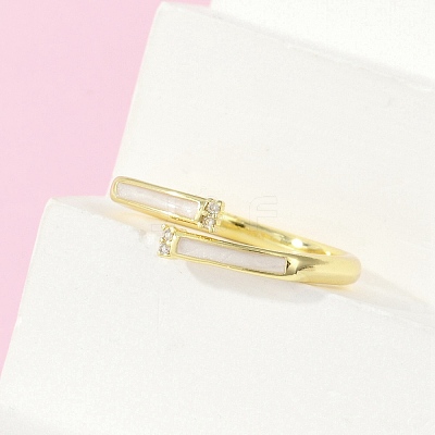 Brass Micro Pave Cubic Zirconia Cuff Rings RJEW-S400-12G-1