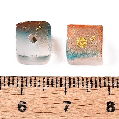 Frosted Glass Beads with Golden Glitter Powder X1-DGLA-NH001-8mm-01F-1