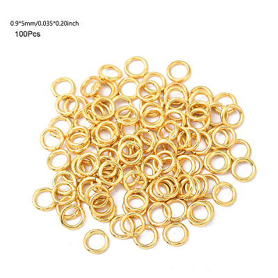100Pcs 304 Stainless Steel Open Jump Rings STAS-YW0004-0.9x5-G-1