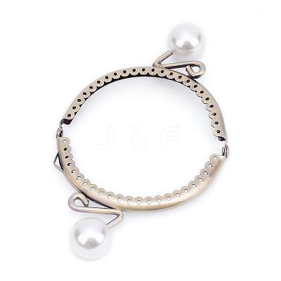 Iron Purse Frame Handle with Solid Color Acrylic Beads FIND-T008-209AB-C01-1