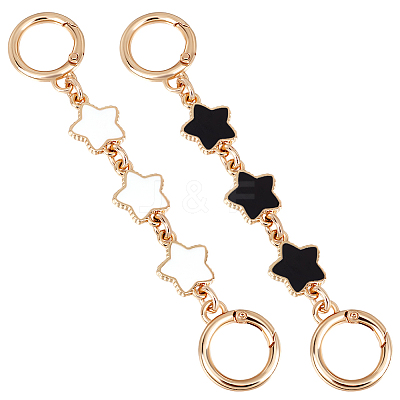 2Pcs 2 Colors Alloy Enamel Purse Strap Extenders FIND-BBC0002-48-1