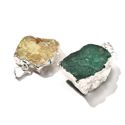 Raw Rough Natural Dyed Quartz Crystal Pendants G-G895-05S-M-1