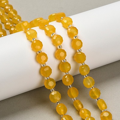 Natural Yellow Agate Beads Strands G-B153-A03-1