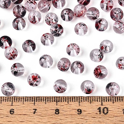 Baking Paint Transparent Glass Beads DGLA-T004-08A-1