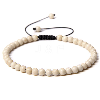 Adjustable Women's White Jade Beaded Bracelet LS-CN3407-6-1