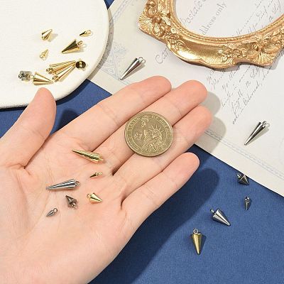 24Pcs 8 Styles 304 Stainless Steel Pendants STAS-FS0002-25B-1