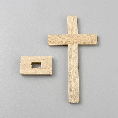 Wooden Cross Display Decorations DIY-WH0899-50-1