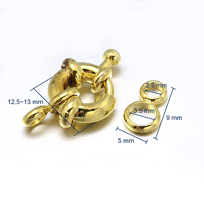Brass Spring Ring Clasps KK-L082C-01G-1