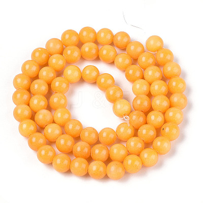 Dyed Natural Mashan Jade Round Beads Strands G-T139-6mm-67A-1