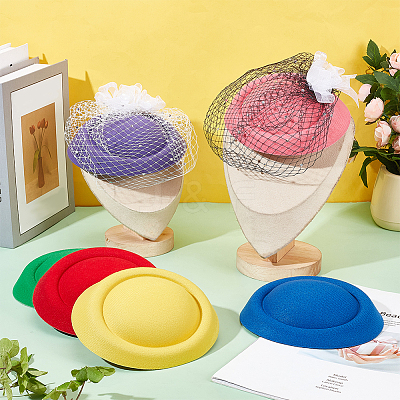 6Pcs 6 Colors Velvet Cloth Mini Hat Fascinator Base AJEW-NB0005-97-1