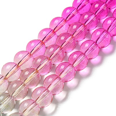 Dyed & Heated Synthetic Quartz Beads Strands G-P502-01B-04-1
