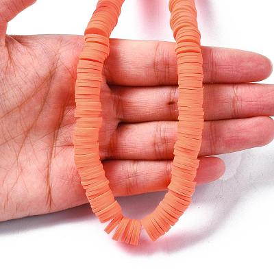 Flat Round Handmade Polymer Clay Beads CLAY-R067-10mm-12-1