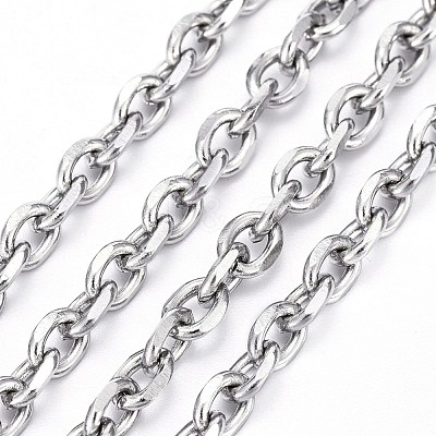 Tarnish Resistant 304 Stainless Steel Cable Chains CHS-P007-27P-03-1
