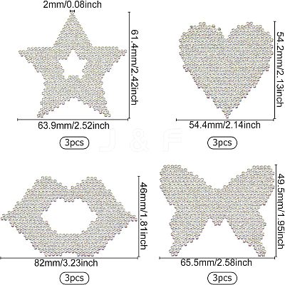 12Pcs 4 Style Glass Hotfix Rhinestone DIY-FG0002-64-1