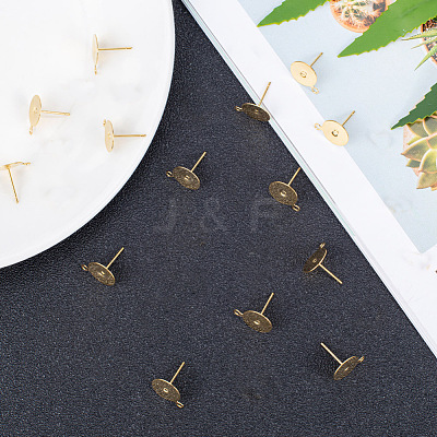 304 Stainless Steel Stud Earring Findings STAS-P210-44G-1