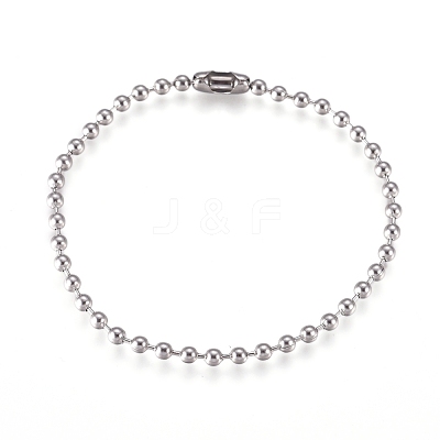 Tarnish Resistant 304 Stainless Steel Ball Chain Bracelets STAS-D233-01P-1