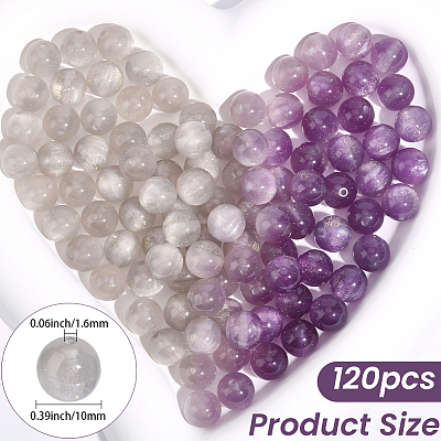 120Pcs Opaque UV Reactive Beads RESI-PA0001-35A-1