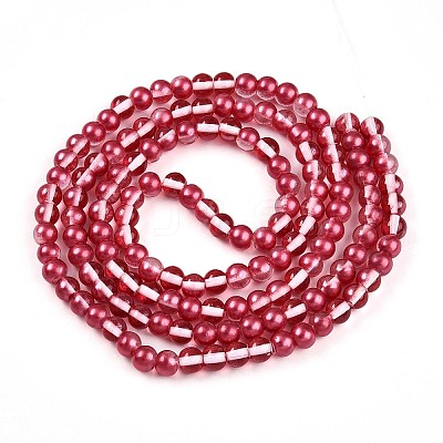Baking Paint Transparent Glass Beads Strands DGLA-N011-6mm-06-1