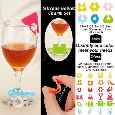 2 Sets 2 Style Silicone Goblet Charm Set DIY-OC0009-96-1
