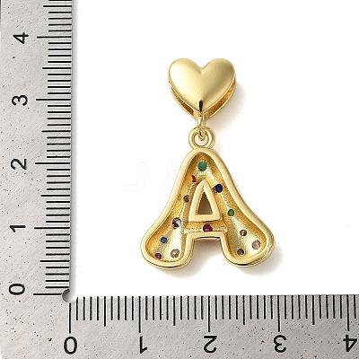 Rack Plating Brass Micro Pave Clear Cubic Zirconia Perdants KK-C067-12G-A-1