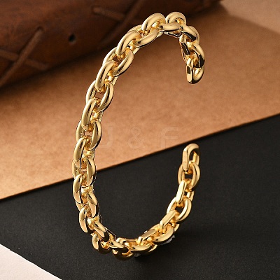 Brass Cuff Bangles BJEW-F482-07G-1