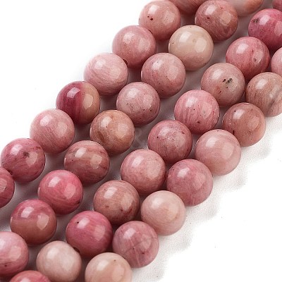 Round Natural Rhodonite Beads Strands X-GSR6mmC018-1
