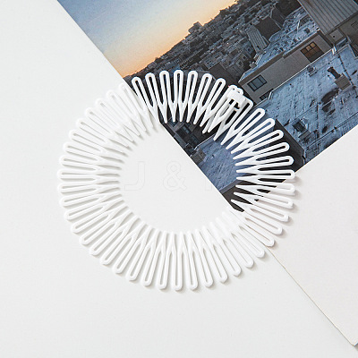 Plastic Full Circular Flexible Comb Hair Bands OHAR-PW0003-190A-1