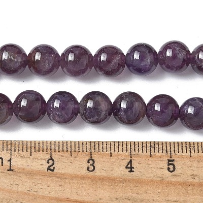Natural Amethyst Beads Strands G-M445-8MM-01D-1