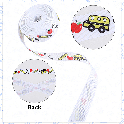 School Season Theme Polyester Printed Grosgrain Ribbon OCOR-WH20006-20C-1