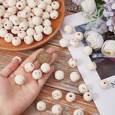 100Pcs Maple Wood European Beads WOOD-GF0001-97-1