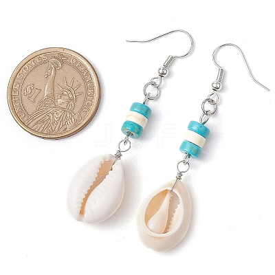 Natural Cowrie Shell Dangle Earrings EJEW-JE06262-1
