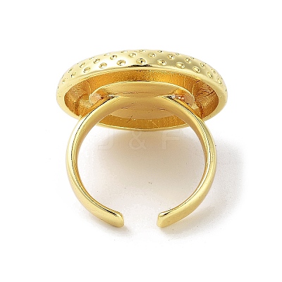 Resin Flat Round Open Cuff Ring RJEW-A035-02G-1