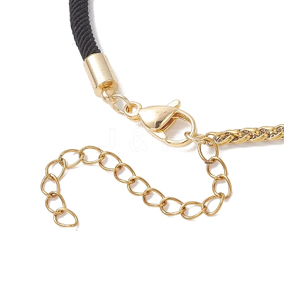 304 Stainless Steel Wheat Chains with Nylon Cord Mixed Chain Bracelets BJEW-JB13288-02-1