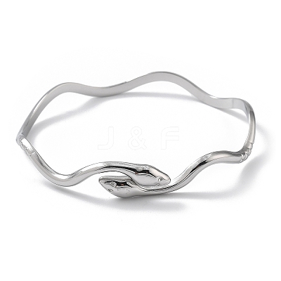 304 Stainless Steel Cuff Bangles for Women LS-BJEW-Z078-09P-1