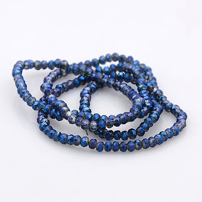 Full Rainbow Plated Faceted Rondelle  Glass Beads Strands GLAA-A024A-FR03-1