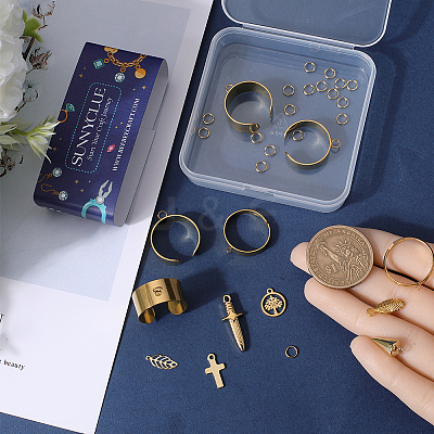 DIY Charm Finger Ring Making Kit DIY-SC0023-59-1