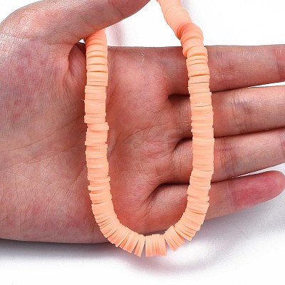 Flat Round Handmade Polymer Clay Beads CLAY-R067-8.0mm-13-1