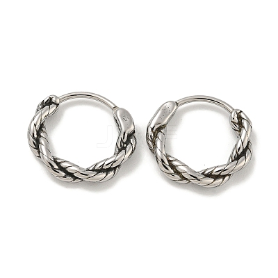 316 Surgical Stainless Steel Hoop Earrings EJEW-D096-19D-AS-1