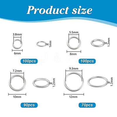 4 Styles Alloy Closed Jump Rings FIND-PH0026-79-1