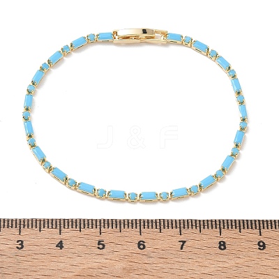 Synthetic Turquoise Tennis Bracelets KK-CBA964F-01G-03-1