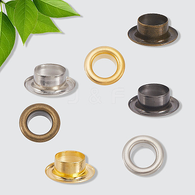 200 Sets 4 Colors Iron Grommet Eyelet Findings SCRA-GF0001-10A-02-1