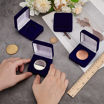 Velvet Badge Storage Gift Boxes CON-WH0092-78A-02-1