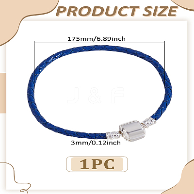 1Pc Cowhide Cord Braided Bracetlets for Men Women BJEW-LP0003-47B-1