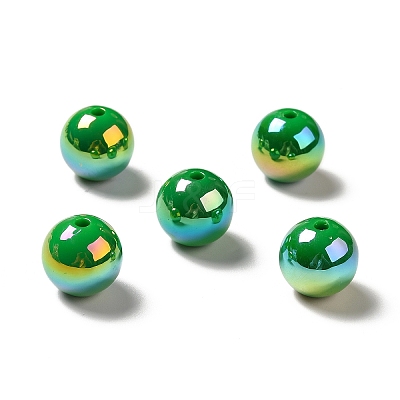UV Plating Rainbow Iridescent Acrylic Beads PACR-D070-01G-1