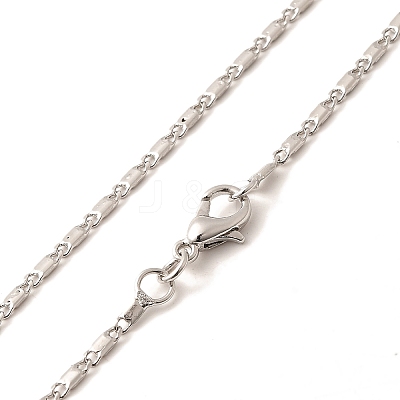 1.5mm Rack Plating Brass Oval Link Chain Necklaces for Women Men MAK-L044-32P-1